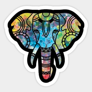 Cool Elephant Colorful Tribal T-shirt Sticker